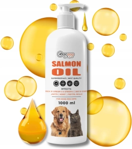 Olej z łososia 1000ml Gaczoo Atlantic Salmon Oil suplement dla psa i kota 