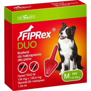 FIPREX Duo M dla psa 10-20 kg na pchły i kleszcze 1 pipeta   