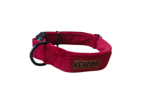 Obroża Kendog dla psa handmade welurowa – Velvet Red S
