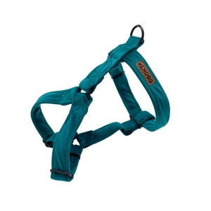 Szelki welurowe dla psa guard handmade – Velvet Turkus M