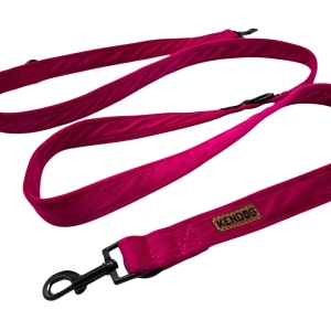 Smycz przepinana welurowa dla psa handmade – Velvet Fuchsia 3m