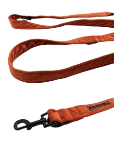 Smycz przepinana welurowa dla psa handmade – Velvet Ginger 3m    