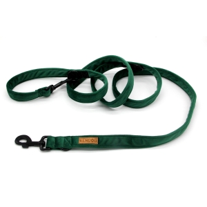 Smycz przepinana welurowa dla psa handmade – Velvet Green 3m 